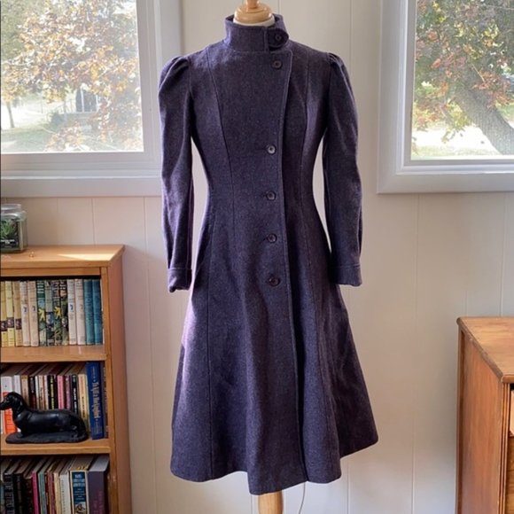 VTG 70s does Edwardian Victorian Puff Sleeve Coat - Picture 2 of 10